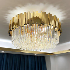 Gold and Crystal Flush Mount