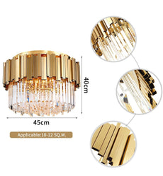 Gold and Crystal Flush Mount