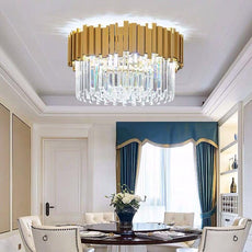 Gold and Crystal Flush Mount