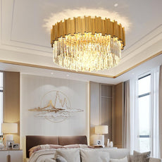 Gold and Crystal Flush Mount