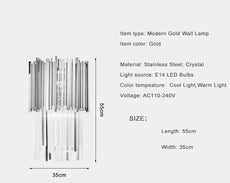 Gold and Crystal Wall Light