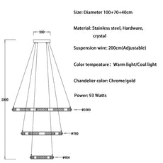 Crystal Rings Chandelier and Pendants