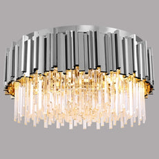 Gold and Crystal Flush Mount