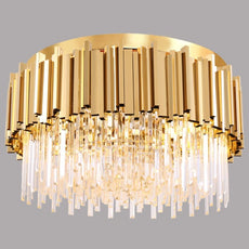 Gold and Crystal Flush Mount