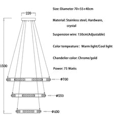 Crystal Rings Chandelier and Pendants