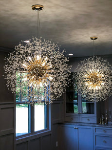 Starburst Crystal Chandelier - Round