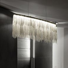 Linear String Light Chandelier