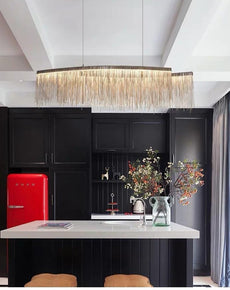 Linear String Light Chandelier