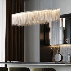 Linear String Light Chandelier