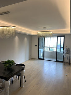 Linear String Light Chandelier