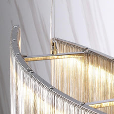 Linear String Light Chandelier