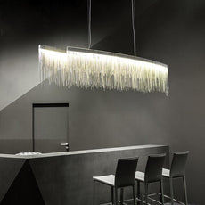 Linear String Light Chandelier
