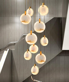Marble Disk Chandelier