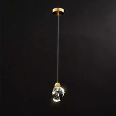 Modern Diamond Cut Crystal Chandelier - Gold