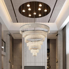 Neo-Baroque Crystal Rings Chandelier