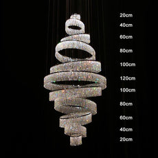 Neo-Baroque Crystal Rings Chandelier