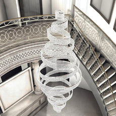 Neo-Baroque Crystal Rings Chandelier