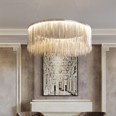 String Light Chandelier - Round