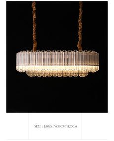 Rose Gold and Glass Chandelier
