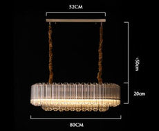 Rose Gold and Glass Chandelier