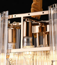 Rose Gold and Glass Chandelier