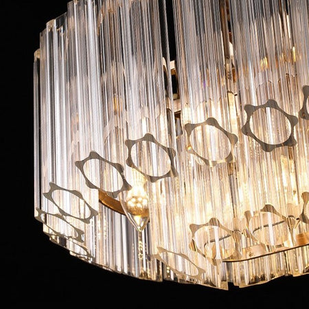 Rose Gold and Glass Chandelier