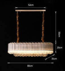 Rose Gold and Glass Chandelier