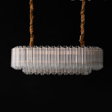 Rose Gold and Glass Chandelier