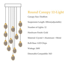 Staircase Crystal Disc Chandelier