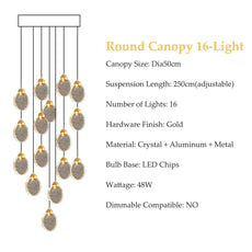 Staircase Crystal Disc Chandelier