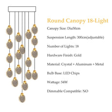 Staircase Crystal Disc Chandelier