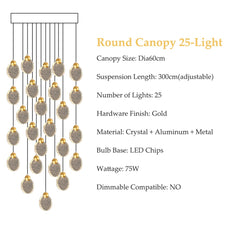 Staircase Crystal Disc Chandelier