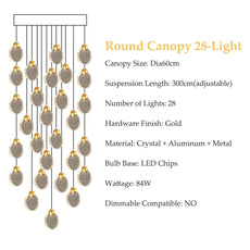 Staircase Crystal Disc Chandelier