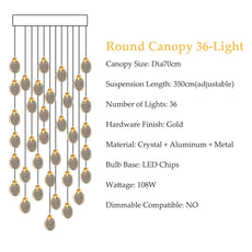 Staircase Crystal Disc Chandelier