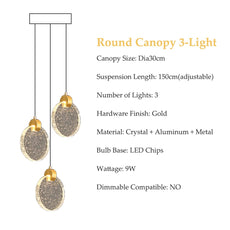 Staircase Crystal Disc Chandelier