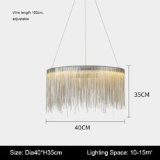 String Light Chandelier - Round