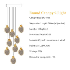 Staircase Crystal Disc Chandelier