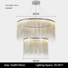 String Light Chandelier - Round