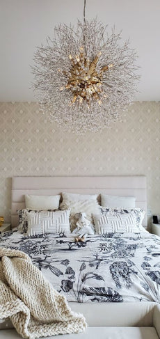 Starburst Crystal Chandelier - Round