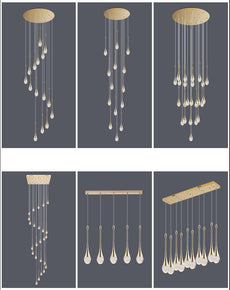 Spumante Crystal Chandelier and Pendants