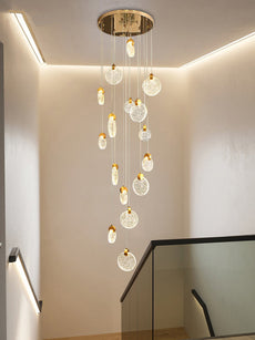 Staircase Crystal Disc Chandelier
