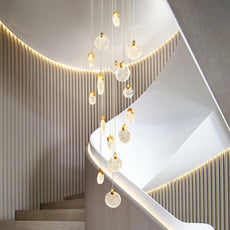 Staircase Crystal Disc Chandelier
