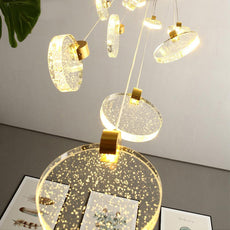 Staircase Crystal Disc Chandelier
