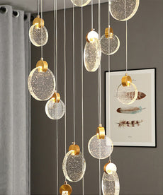 Staircase Crystal Disc Chandelier