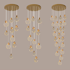 Staircase Crystal Disc Chandelier