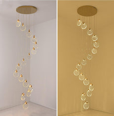 Staircase Crystal Disc Chandelier