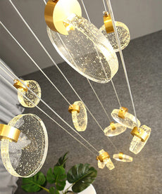 Staircase Crystal Disc Chandelier