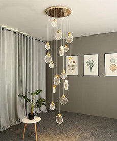 Staircase Crystal Disc Chandelier