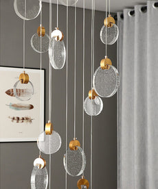 Staircase Crystal Disc Chandelier
