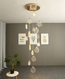 Staircase Crystal Disc Chandelier